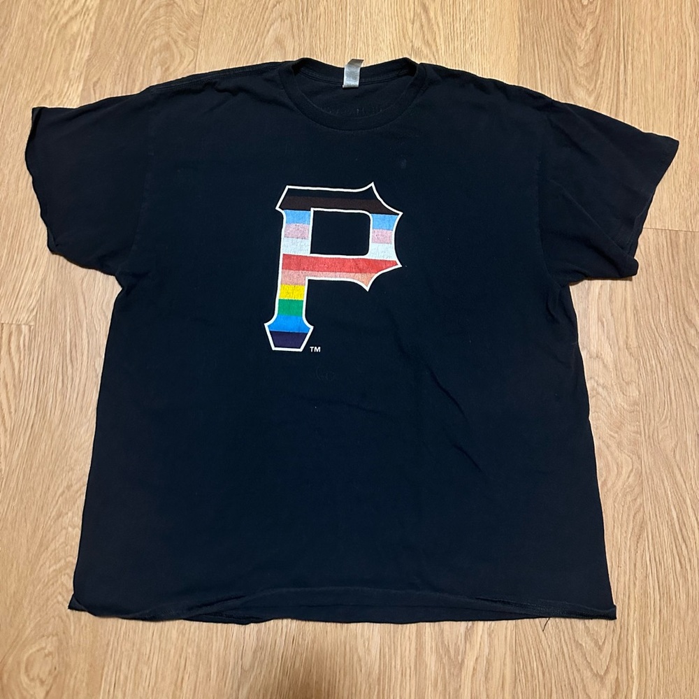 Pride Month Pittsburgh Pirates Heavy Cotton Black T-Shirt